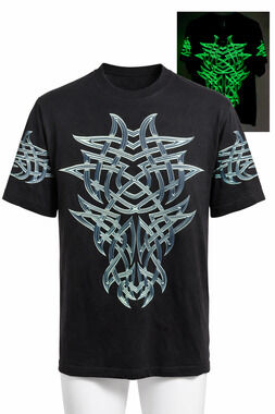 Rock Eagle Glow in the Dark Celtic Graphic Black Cotton T Shirt Large